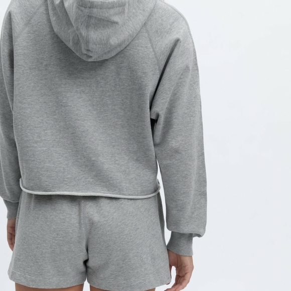 Reigning Champ Leightweight Terry Cloth Cut Off Hoodie Gray Medium NWT - Picture 2 of 8